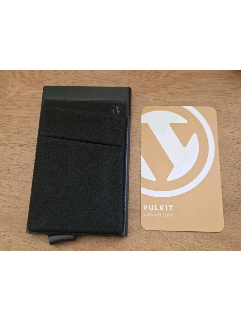VULKIT Slim RFID Blocking Aluminum Card Holder Wallet Black Money Clip w/ Box